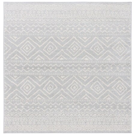 Safavieh 5 x 5 ft. Tulum Power Loomed Square Area Rug Light Grey & Ivory TUL267F-5SQ